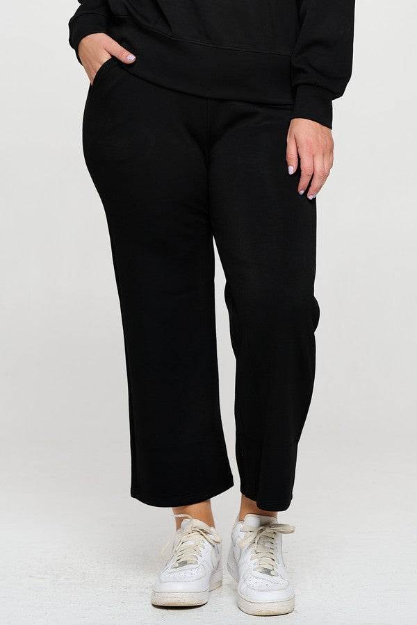 High Rise Cropped Straight Leg Pants