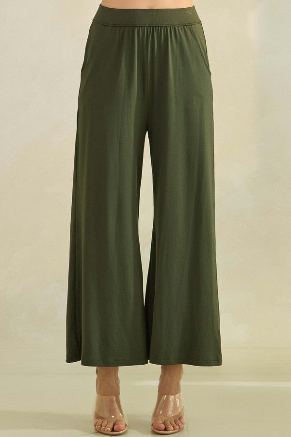 Peach Skin Cropped Pants
