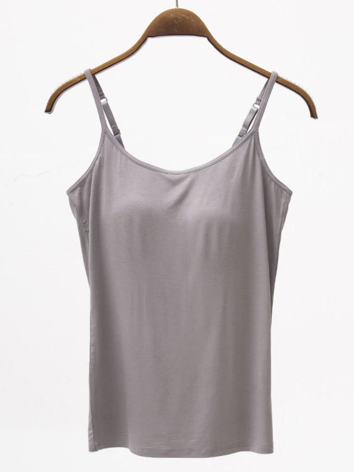 The Bouncing Doodle Adjustable Strap Modal Cami with Bra