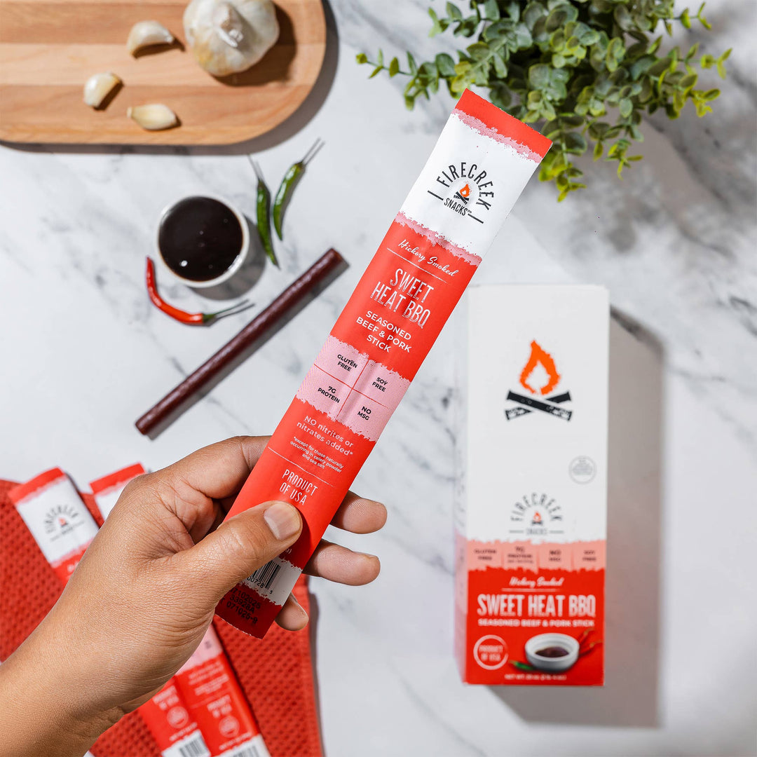 FireCreek Snacks Sweet Heat BBQ Beef & Pork Meat Sticks