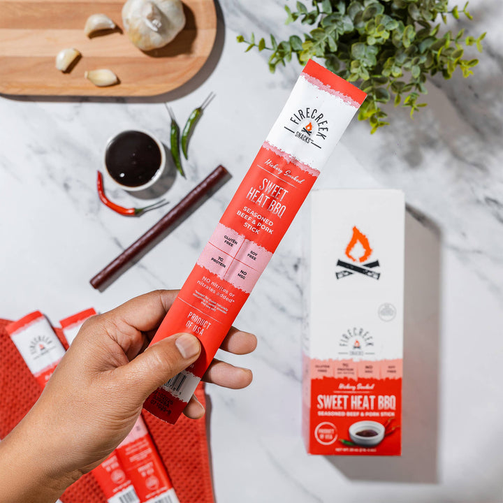 FireCreek Snacks Sweet Heat BBQ Beef & Pork Meat Sticks