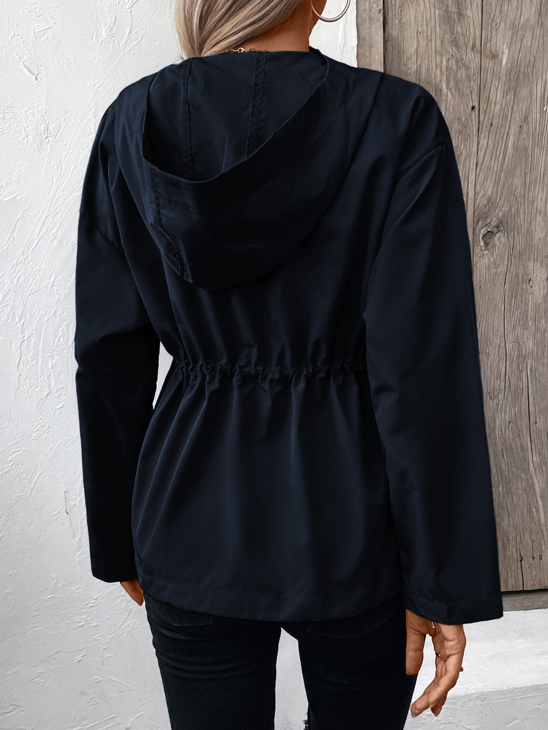 The Bouncing Doodle Drawstring Zip Up Hooded Jacket