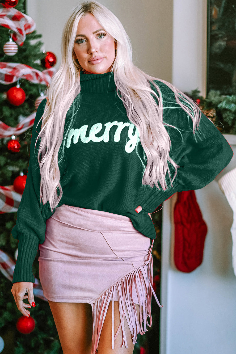 The Bouncing Doodle Merry Christmas Turtleneck Sweater