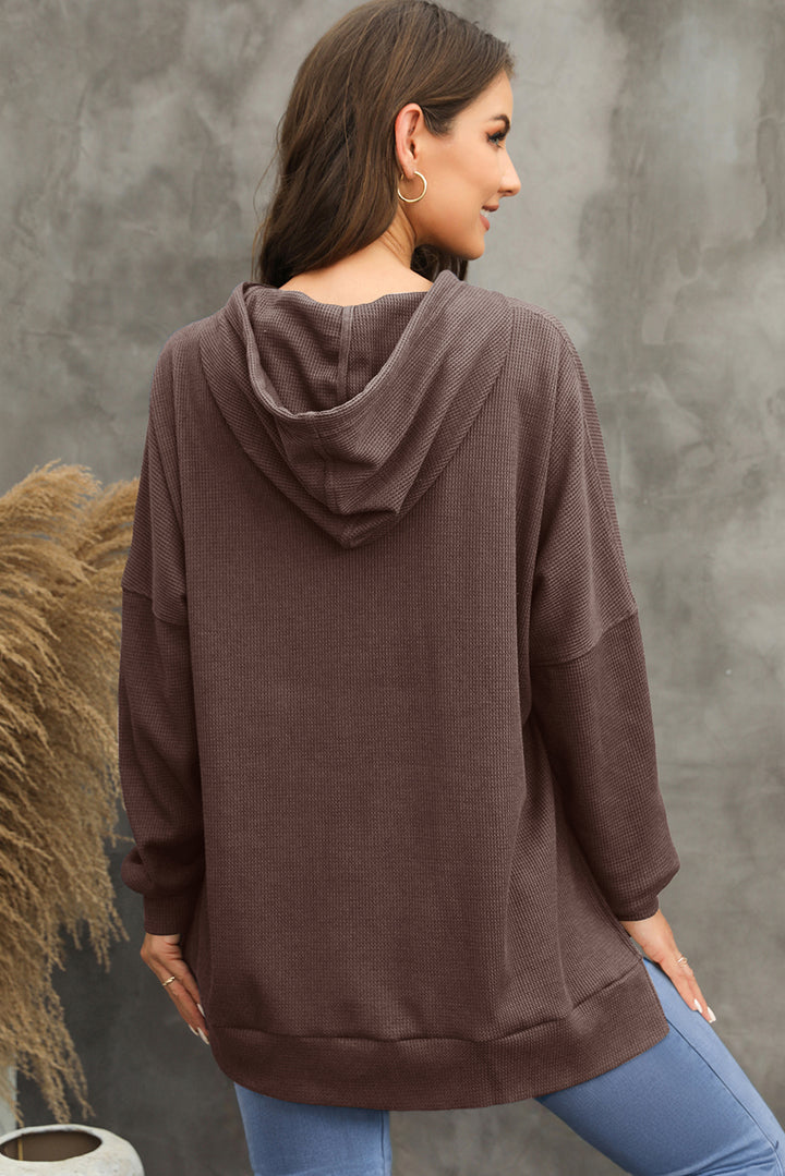 The Bouncing Doodle Waffle-Knit Long Sleeve Hoodie
