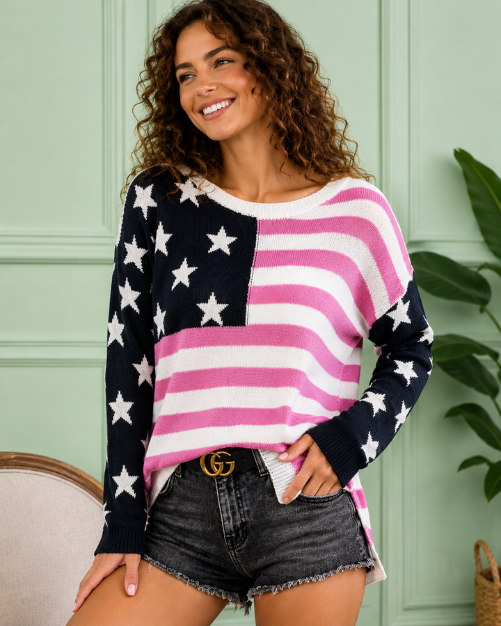 Bibi - Lightweight American Flag Top
