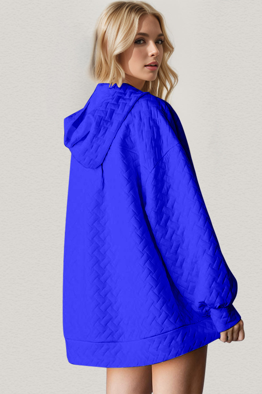 The Bouncing Doodle Texture Drop Shoulder Long Sleeve Hoodie