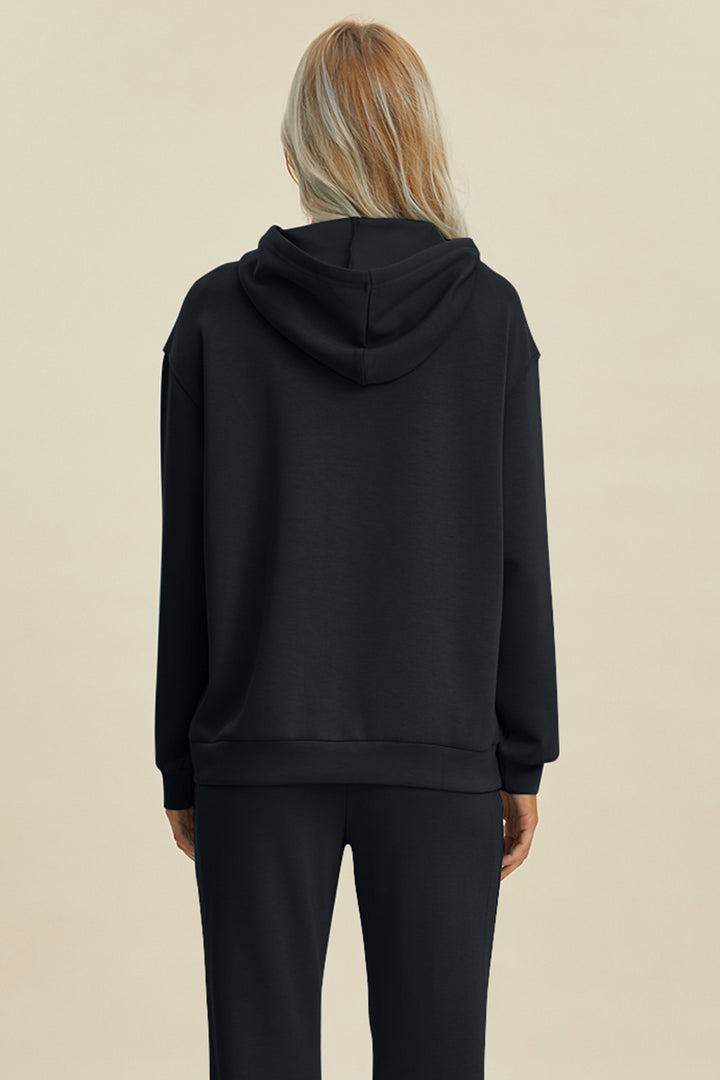 Bouncing Doodle Full Size Air Scuba Drawstring Long Sleeve Hoodie with Kangaroo Pocket