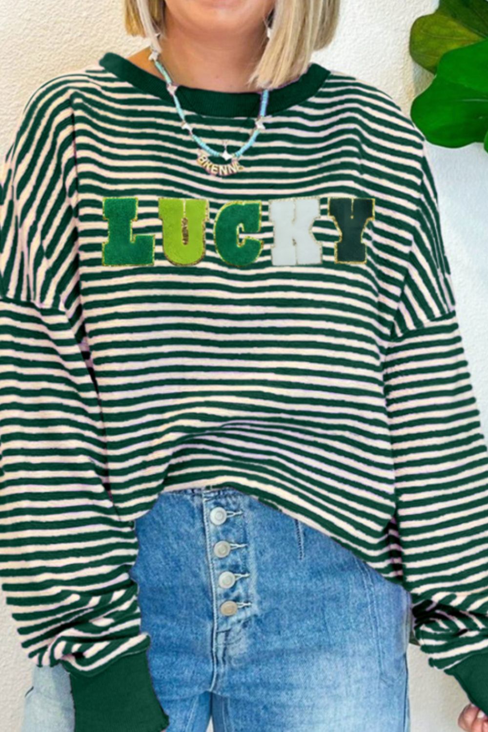 The Bouncing Doodle LUCKY Striped Sweatshirt