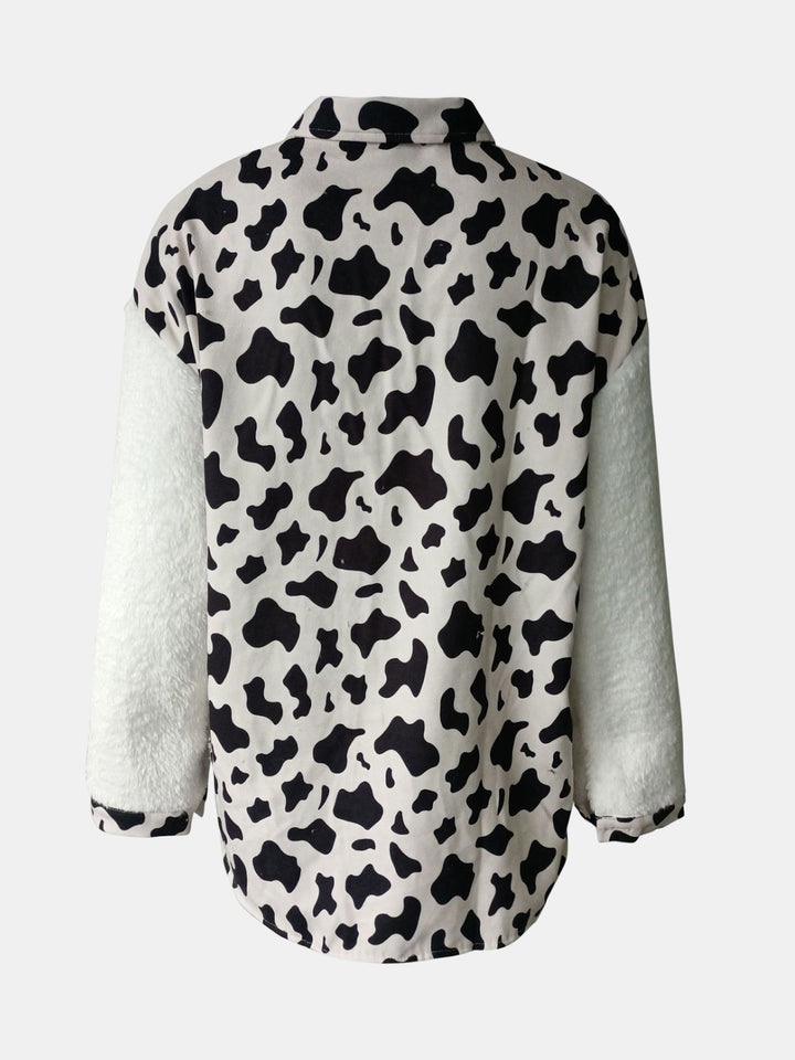 The Bouncing Doodle Fuzzy Button Up Long Sleeve Jacket