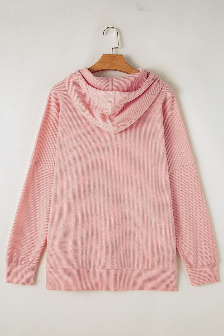 The Bouncing Doodle Waffle-Knit Long Sleeve Hoodie