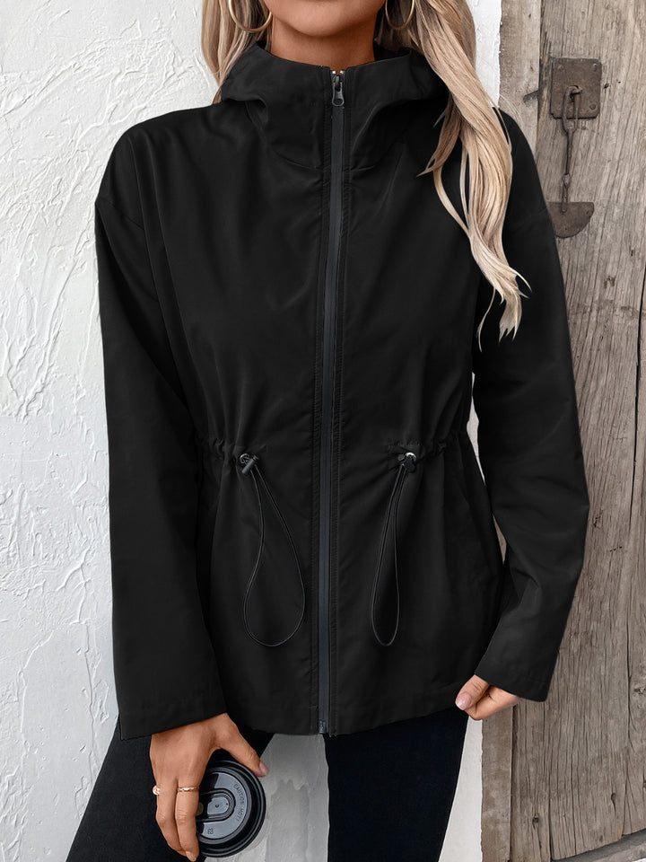 The Bouncing Doodle Drawstring Zip Up Hooded Jacket