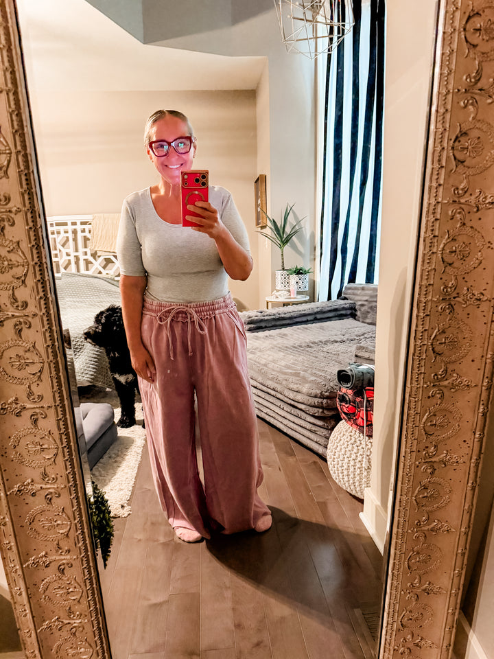 Zenana - Acid Wash Wide Leg Pants