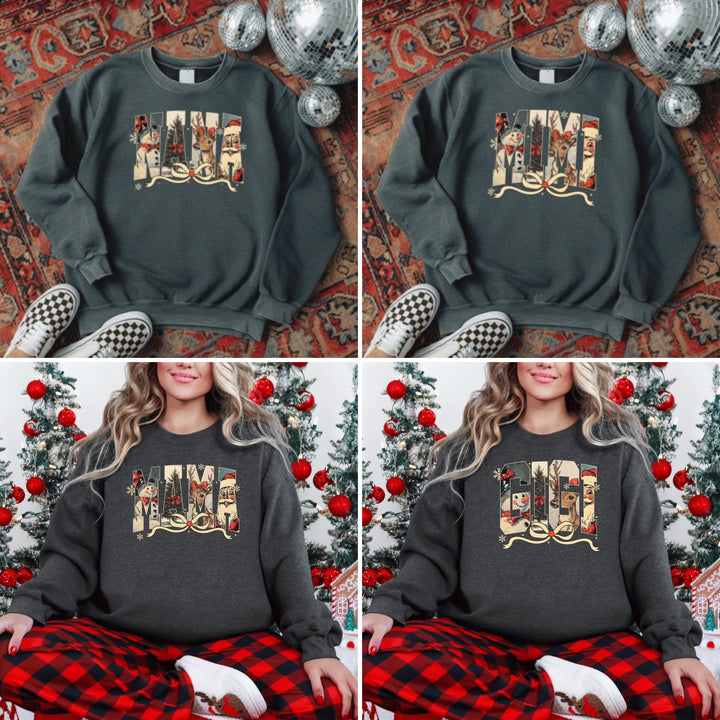 Vintage Holiday Family Graphic Sweatshirt