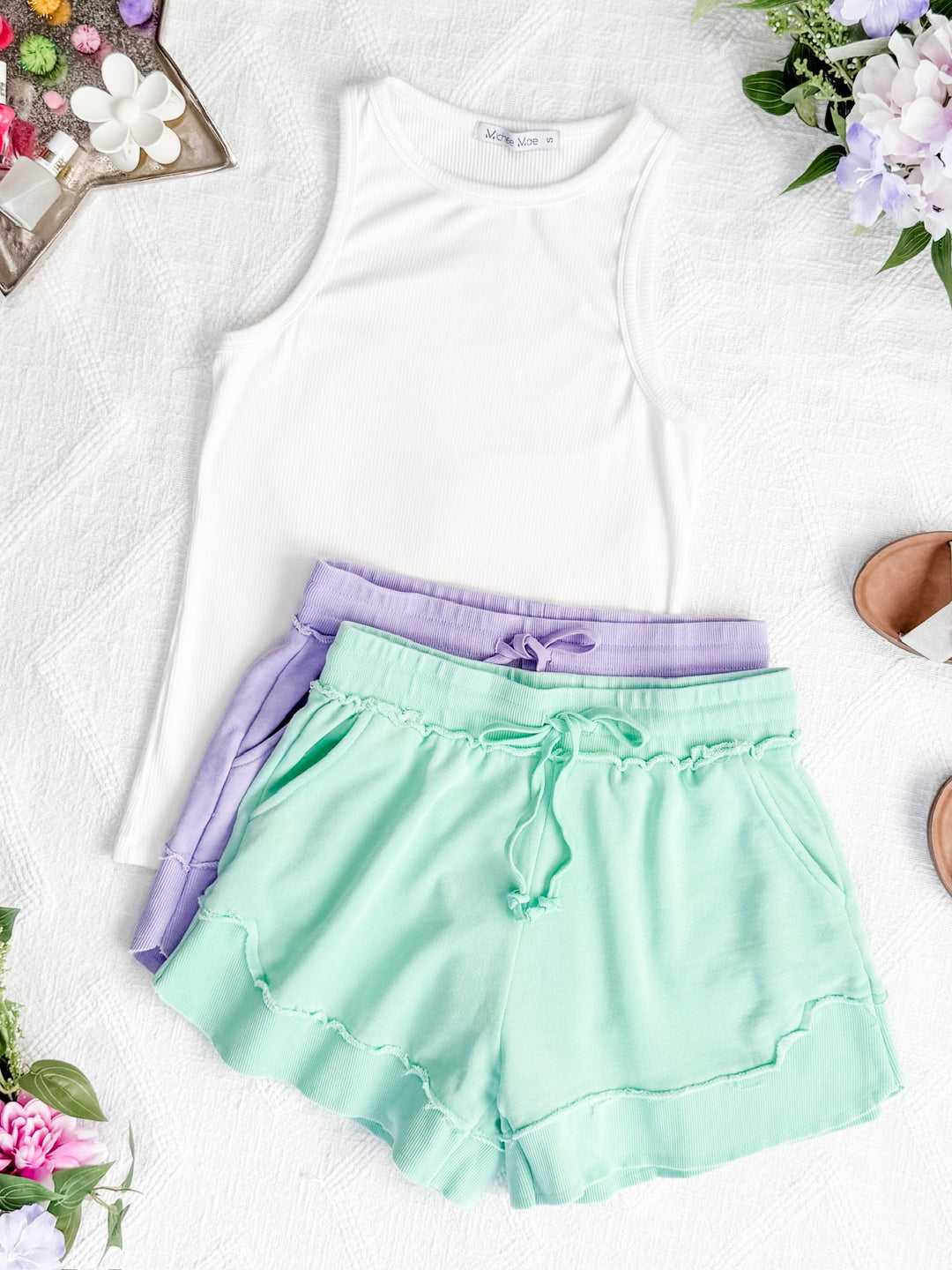 IN STOCK French Terry Stevie Shorts - Mint