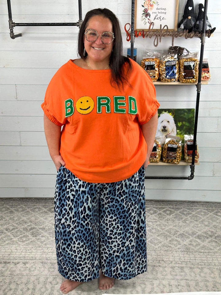 Oddi - Solid Knitted Pullover with Letter Patch Top (Orange)