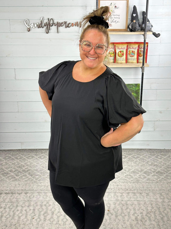 Jodifl - Puff Sleeve Top in Black