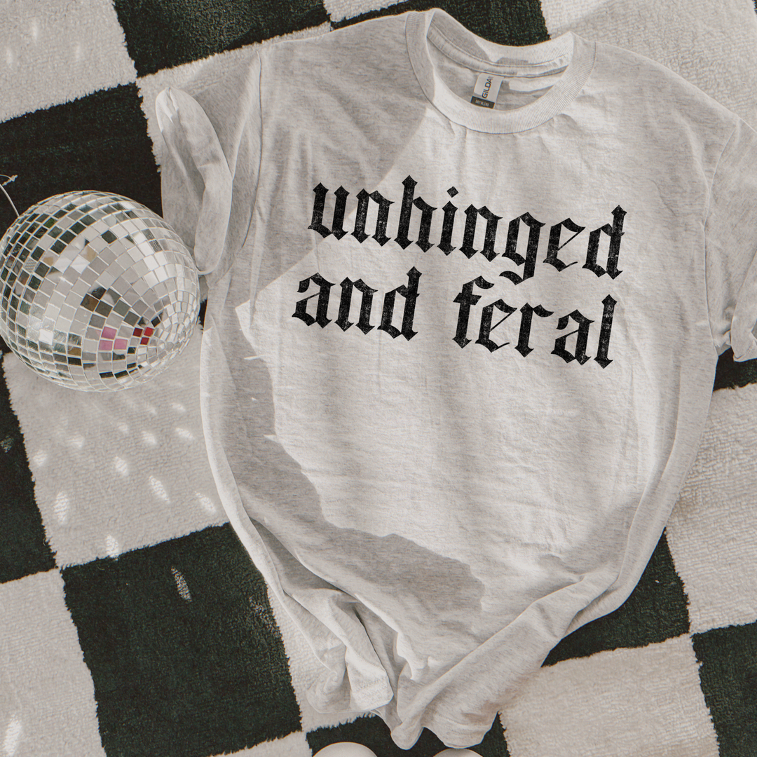 Unhinged and Feral Graphic Tee in Ash