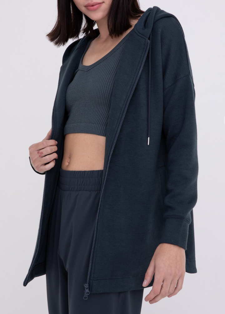 Mono B - Black Zip Up Hoodie
