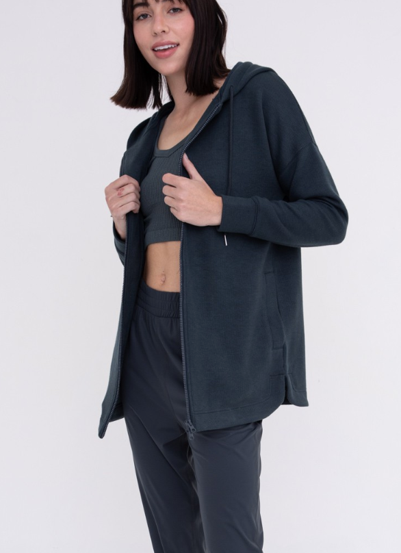 Mono B - Black Zip Up Hoodie