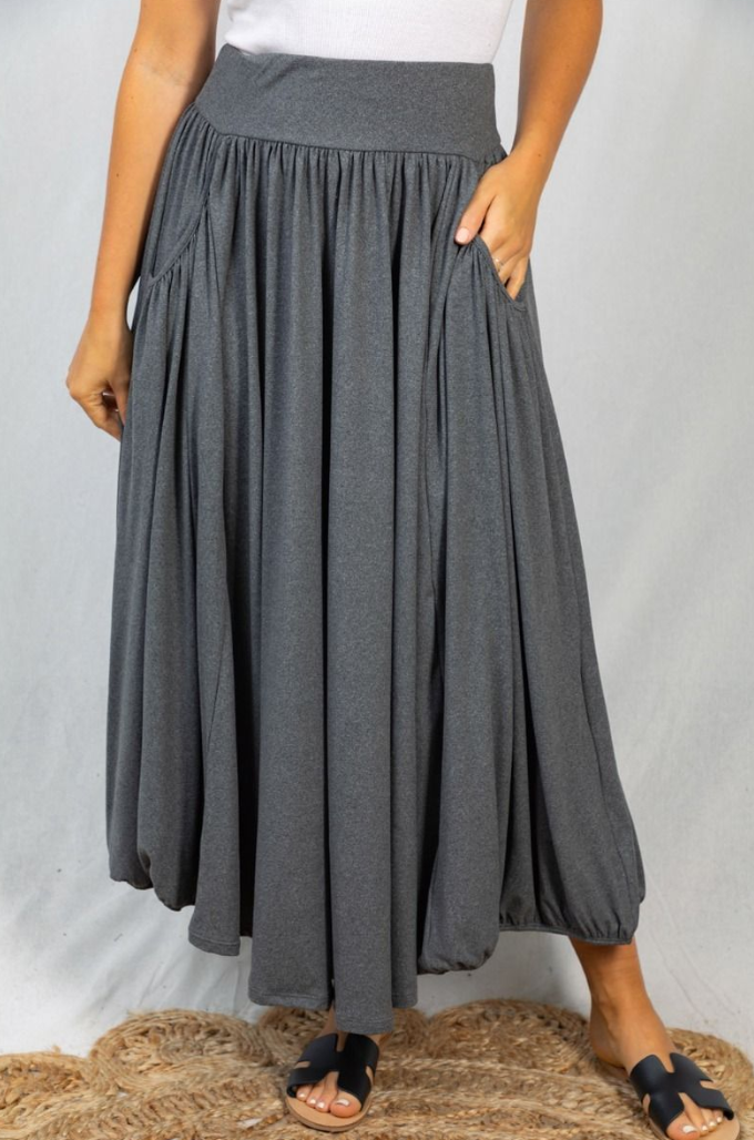 White Birch - Rouched Maxi Skirt