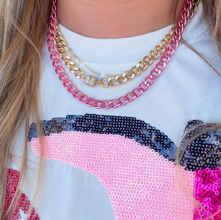 Ayla Metallic Choker Light Pink