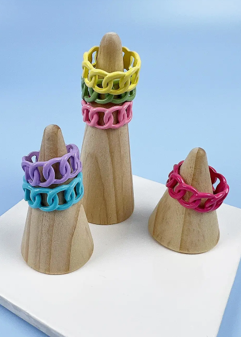 Chain Link Shape Colorful Ring