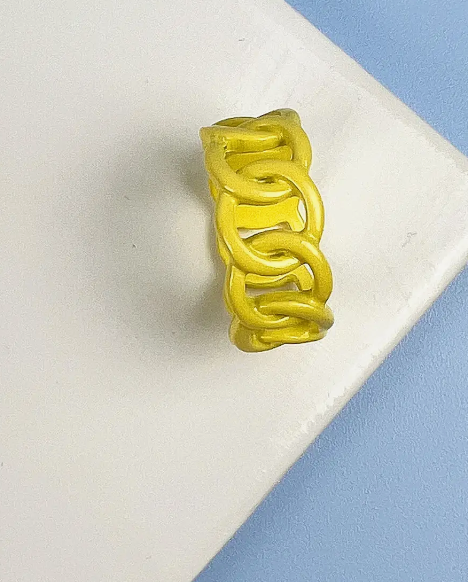 Chain Link Shape Colorful Ring