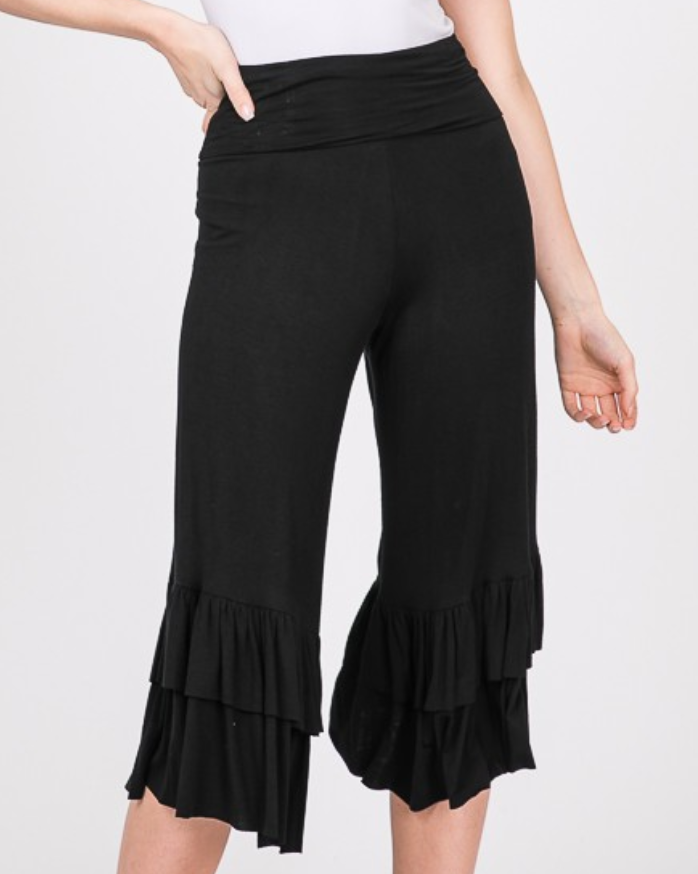 Heimish - Capri Ruffle Pants (Black)