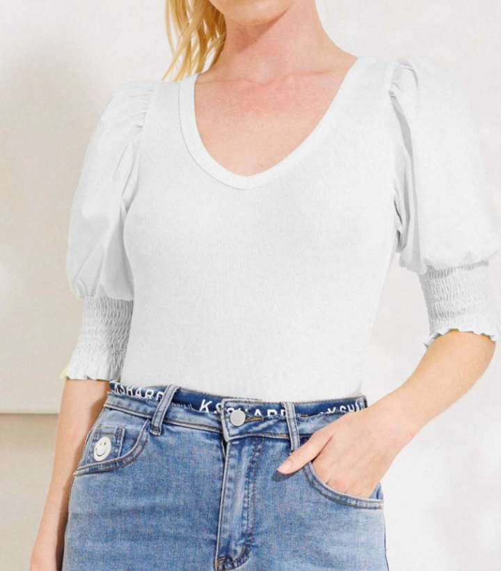 Oddi - Scoop Neckline Ribbed Knit Bodysuit