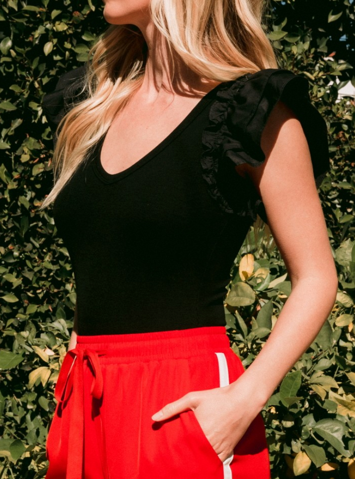 Oddi - Solid Knit Bodysuit (Black)