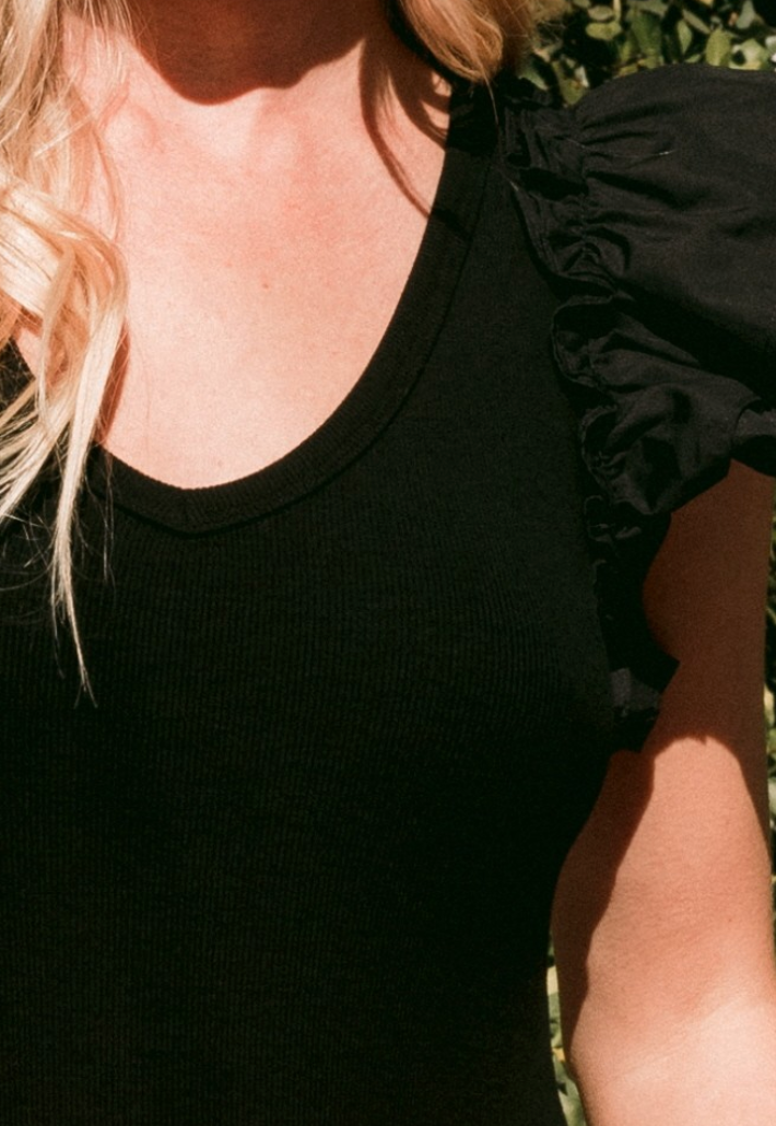Oddi - Solid Knit Bodysuit (Black)