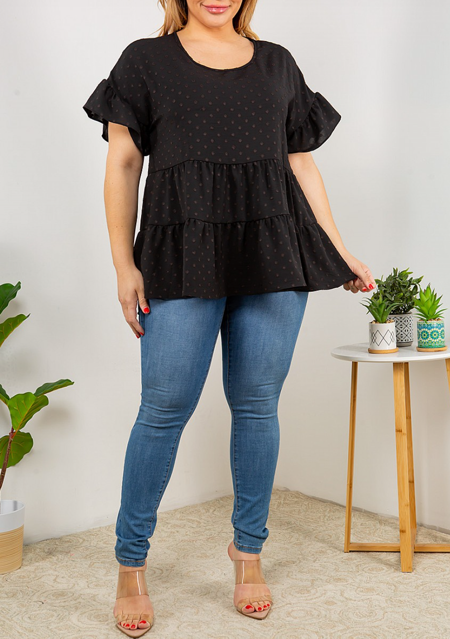 Spin - Polkadot Tier Ruffle Top