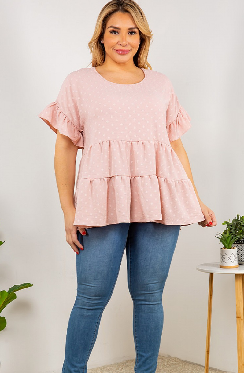 Spin - Polkadot Tier Ruffle Top