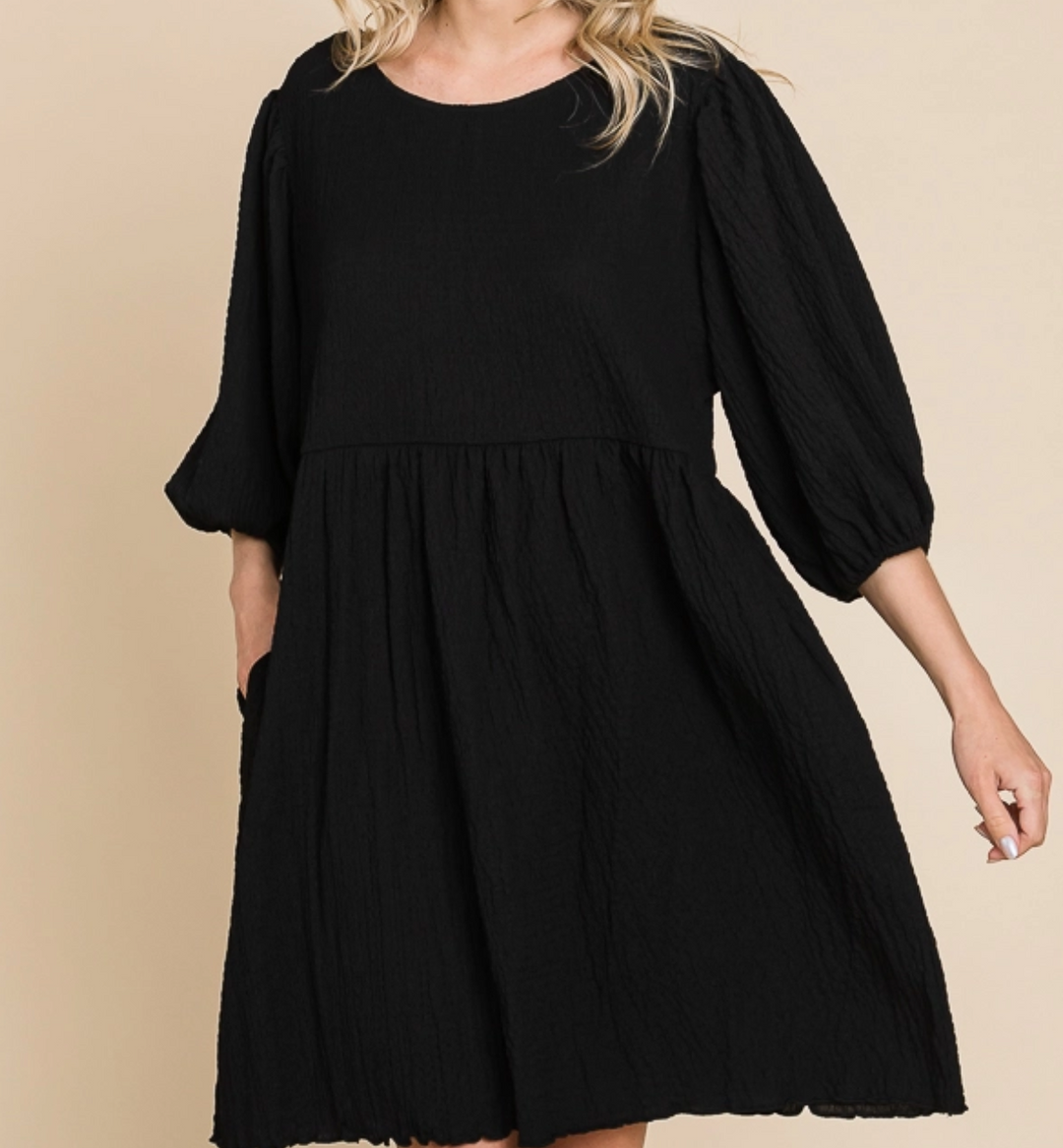 Culture Code - Puff Sleeve Baby Doll Dress