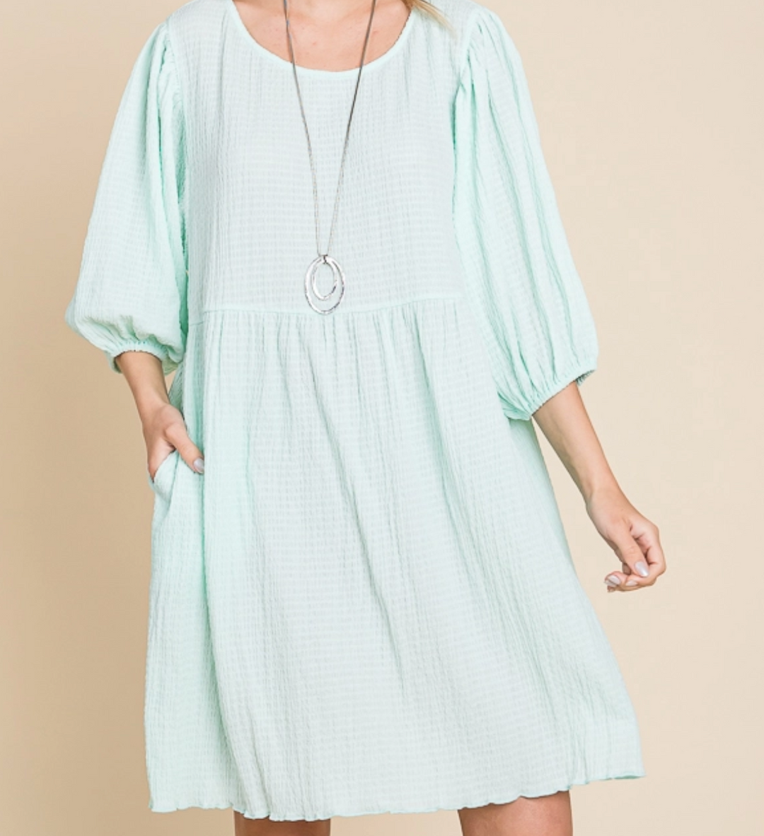 Culture Code - Puff Sleeve Baby Doll Dress