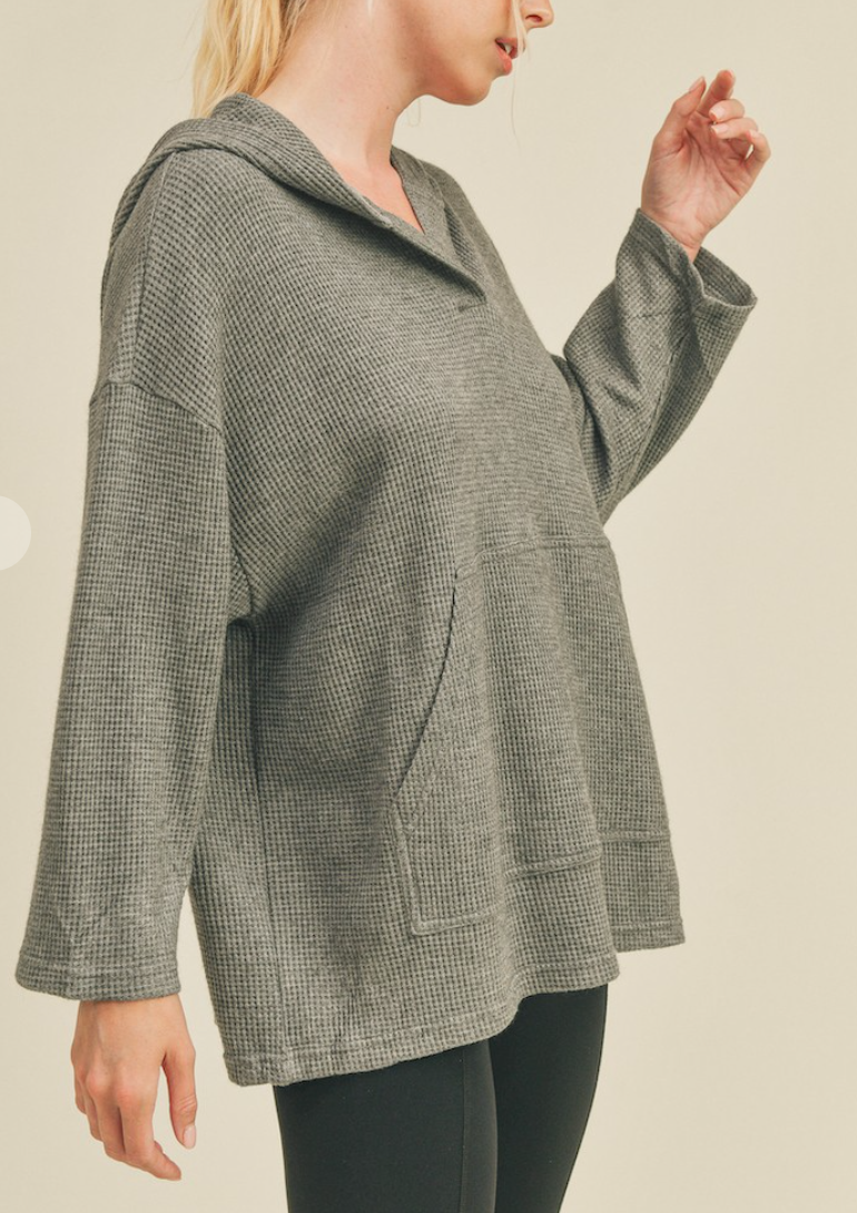 Kimberly - Soft Brushed Waffle Knit Oversized Pullover