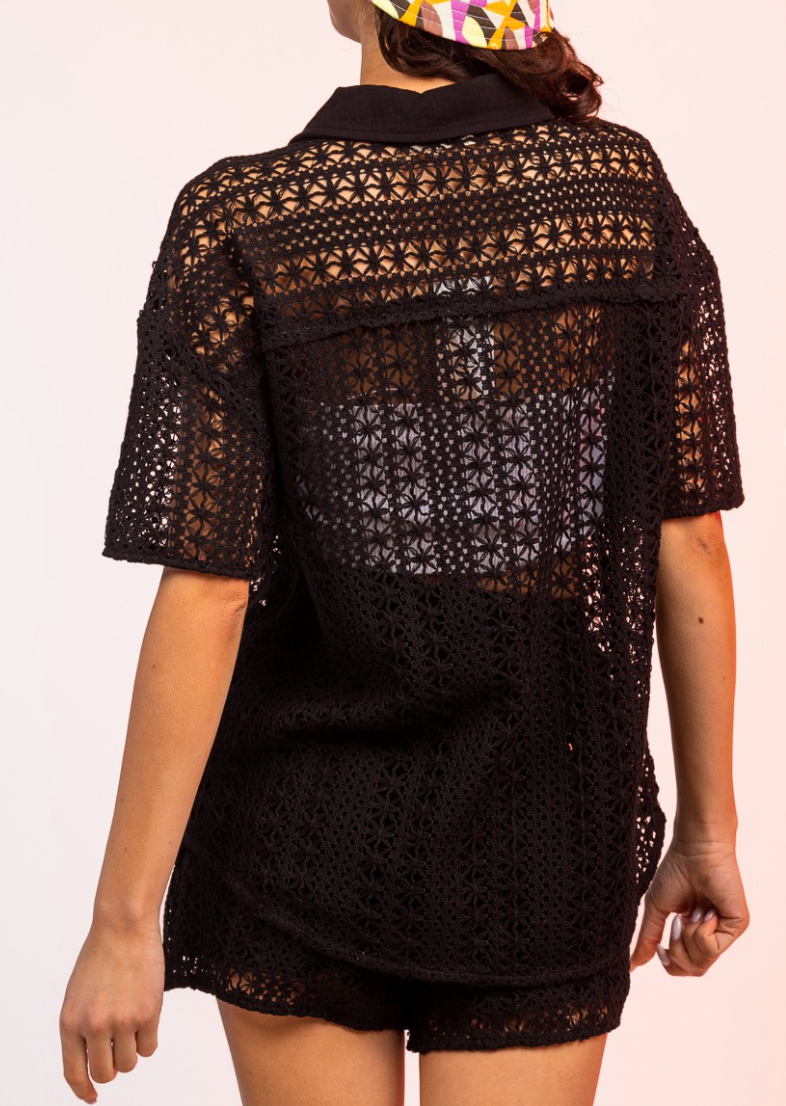 Very J - Crochet Shirt & Shorts Set