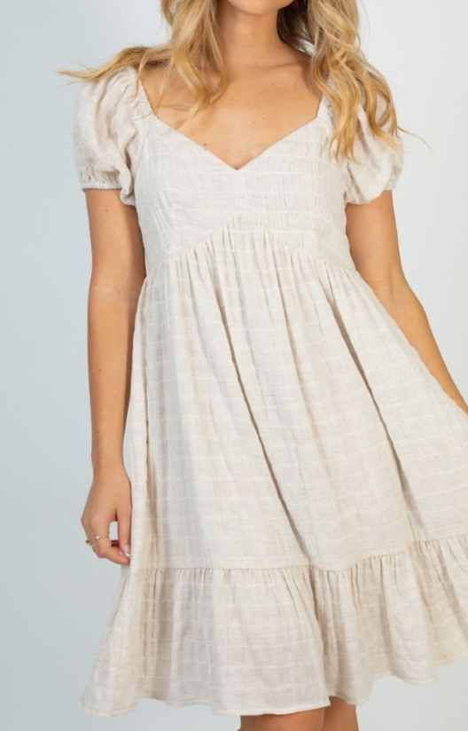White Birch - Natural Stripe Dress