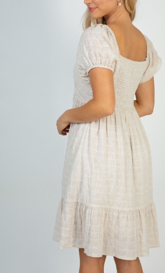 White Birch - Natural Stripe Dress