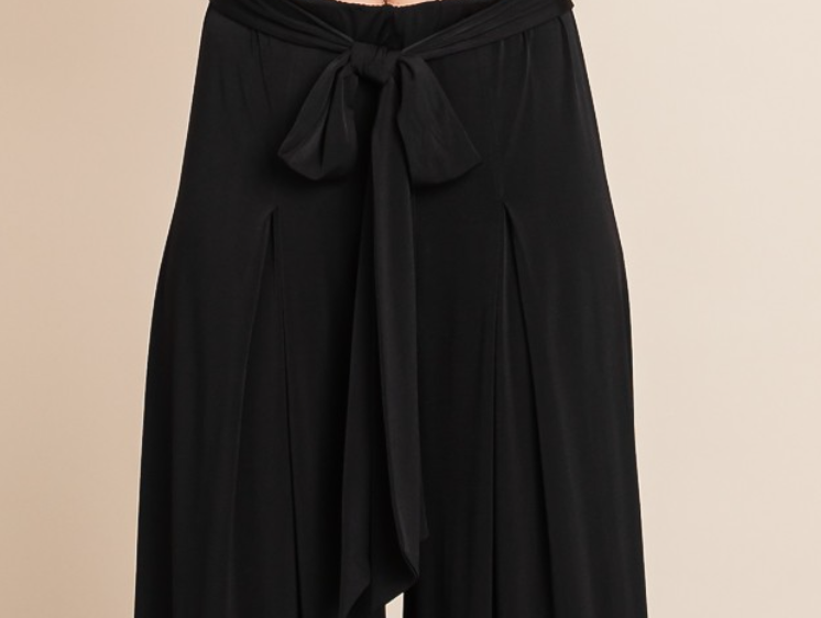 Emerald Collection - Solid Black High Waisted Palazzo Pants