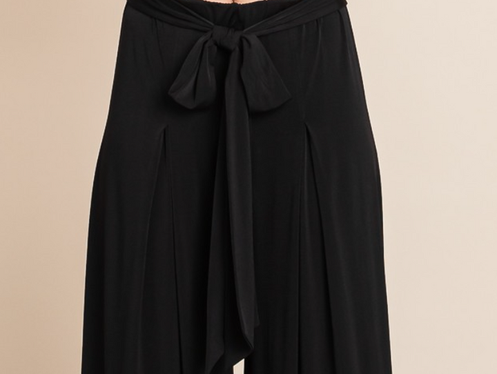 Emerald Collection - Solid Black High Waisted Palazzo Pants