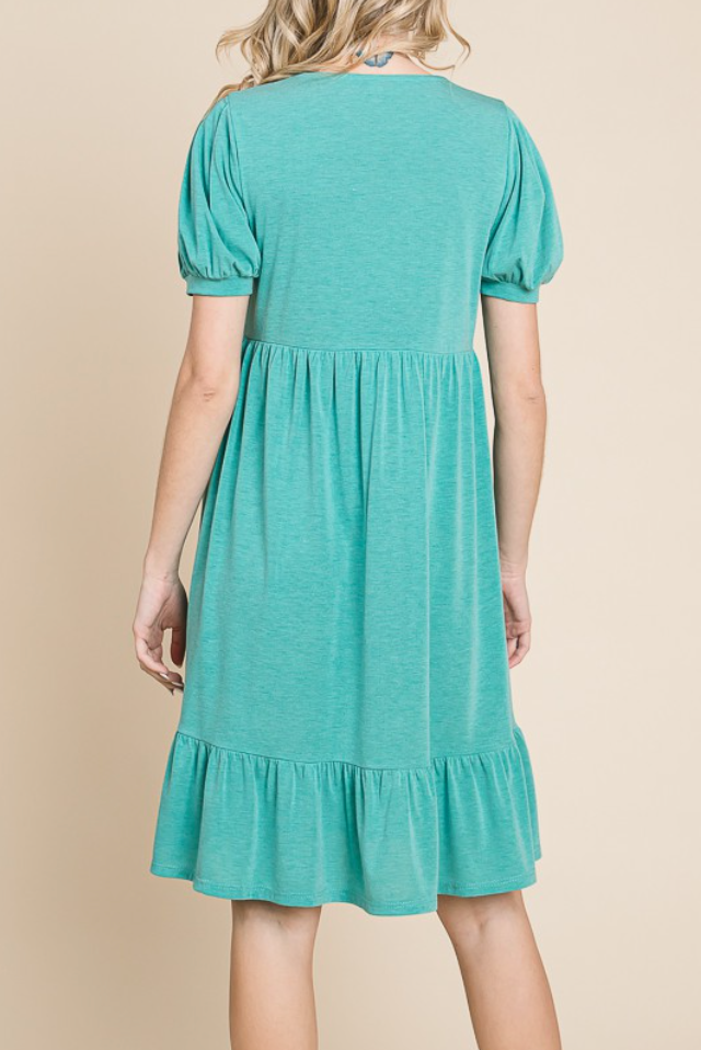 Emerald Collection - Jade Green Button Down Dress