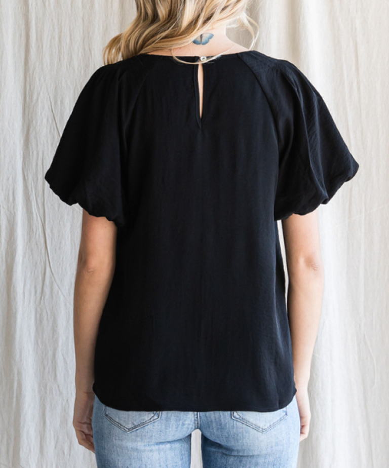 Jodifl - Puff Sleeve Top in Black