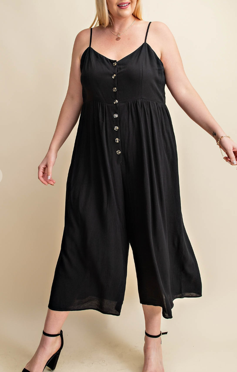 Kori - BUTTON DOWN RAYON CREPE JUMPSUIT