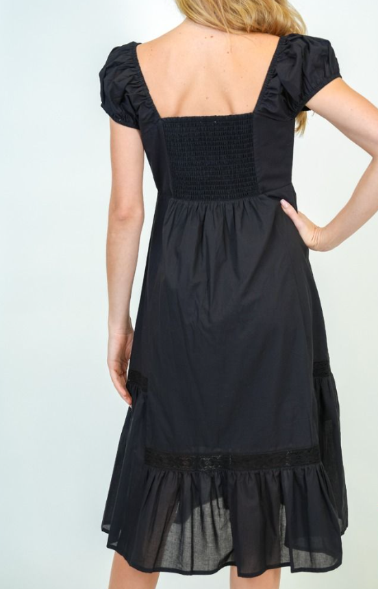 White Birch - Black Midi Length Dress
