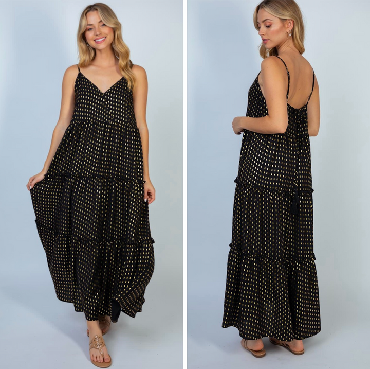 White Birch - Maxi Dress with Foil Detail