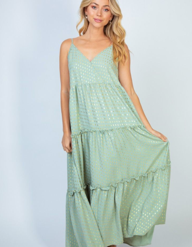 White Birch - Maxi Dress with Foil Detail