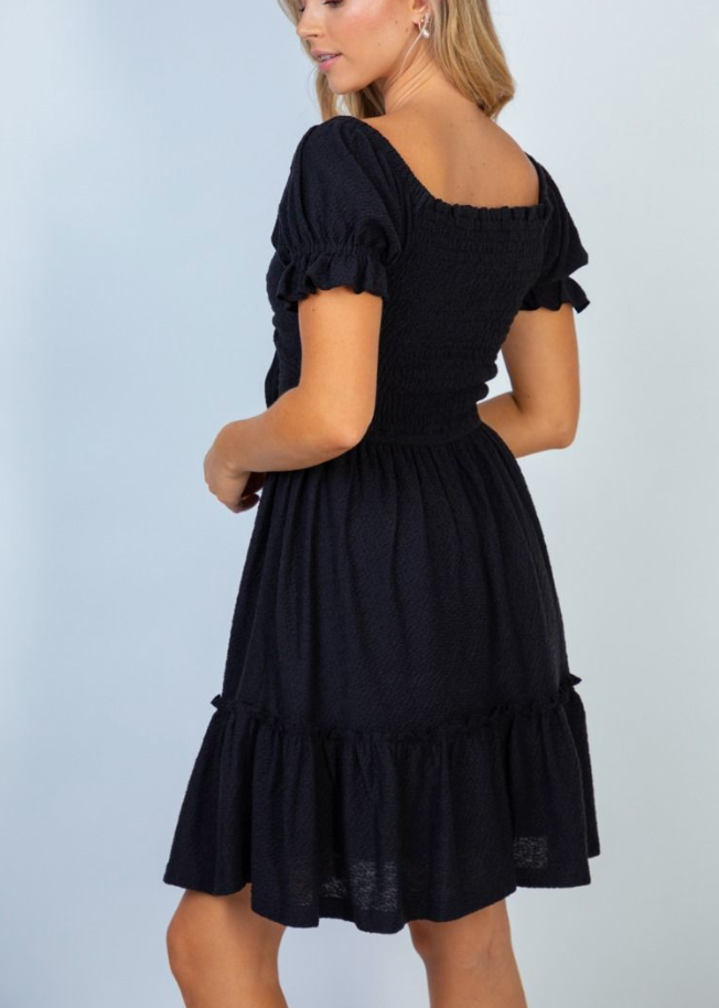White Birch - Smocked Front Tie Dress