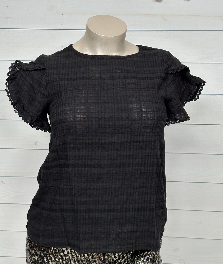 Doe & Rae - Woven Top in Black