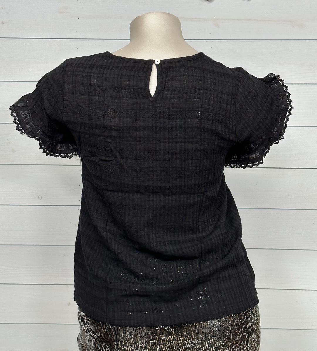Doe & Rae - Woven Top in Black